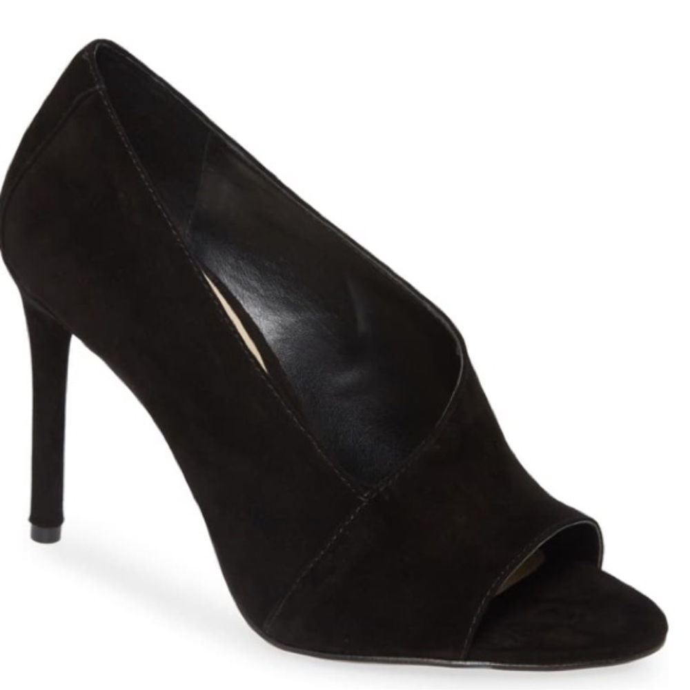 Vince Camuto Black Suede Peep Toe Heel